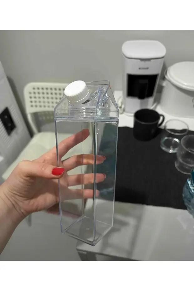 500ml Mika Süt Kutu Tasarımlı Su Kahve Içecek Şişesi | Cam Değildir | Kahve Ve Sunum Bardağı 500ml Mika Süt Kutu Tasarımlı Su Kahve Içecek Şişesi | Cam Değildir | Kahve Ve Sunum Bardağı